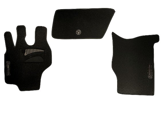 Tapete Borracha Aveludado Cinza Jg 3 Peças Mb Cara Chata 712c 1418 1214c