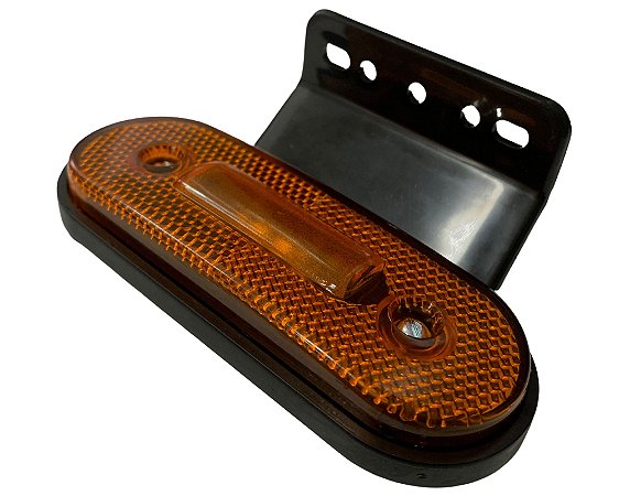 Lanterna Lateral Bolacha Led Bivolt Com Suporte Laranja