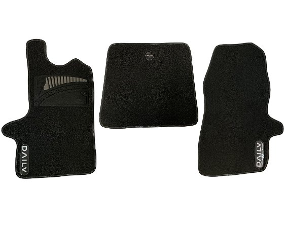 3 Pcs Tapete Borracha Detalhes Cinza C/ Vies Iveco 2018/2019