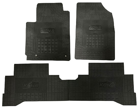 Jg 3 Pcs Tapete Borracha Preto Para Hyundai Kona 2023 / 2024