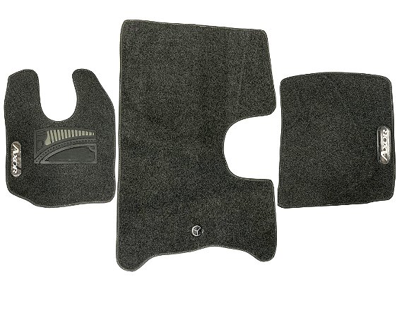 Jg Tapete Carpete Aveludado Cinza C/ Vies Caminhão Mb Axor