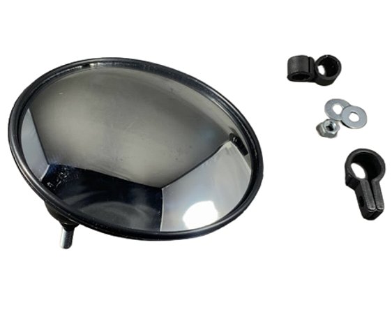 Espelho Retrovisor Olho de Boi Auxiliar Biônico com Abraçadeira 170mm Caminhão Trator Ônibus