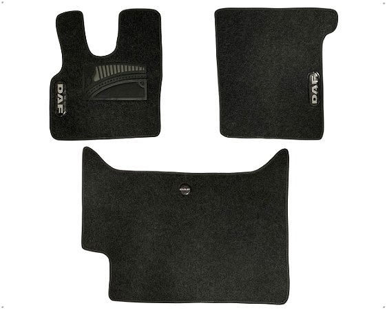 Jogo Carpete Aveludado com Velcro Cinza Detalhes Cinza Com Vies Daf Xf