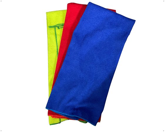 Kit 3 Pçs Toalhas Pano Microfibra Multiuso 50X50cm Limpeza em Geral Macio e Alta Absorção