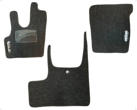 Jogo Tapete Carpete Aveludado com Velcro Cinza Para Caminhão Daf Cf