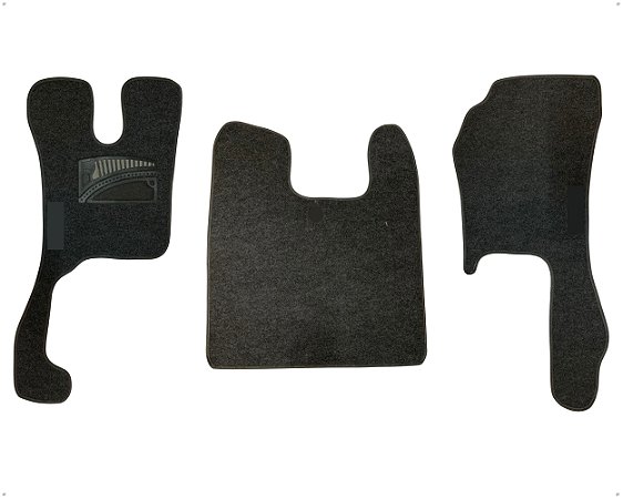 Jogo Carpete Aveludado com Velcro Cinza Com Vies Cinza para Caminhão Scania Série 5 Highline