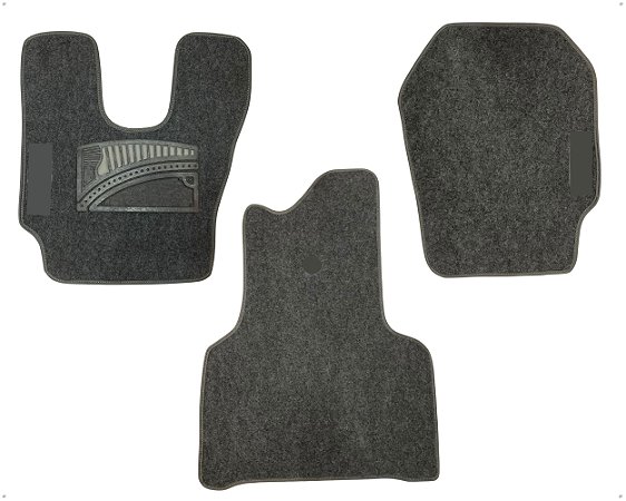 Jogo Carpete Aveludado com Velcro Cinza Com Vies Cinza para Caminhão Scania Cabine P Série 4