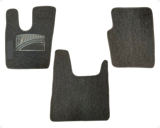 Jogo Carpete Aveludado com Velcro Cinza Com Vies Cinza para Caminhão Scania Nova R Série 5