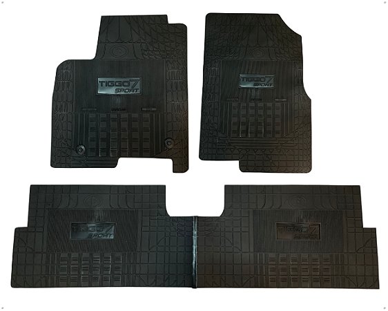 Jogo 3 Pçs Tapete Borracha Preto Para Tiggo7 Sport