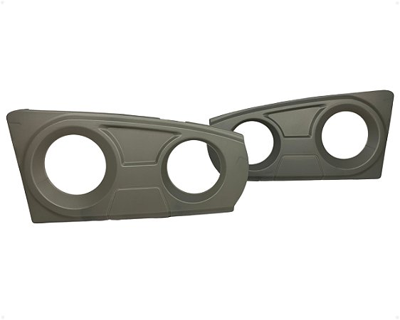 Kit Moldura Aro Fosco Farol De Milha Auxiliar Plástico Ld + Le Para Caminhão Novo Stralis