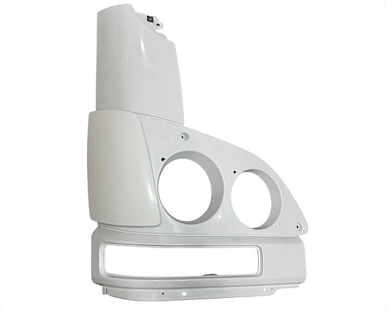 Bojo Plástico Moldura Farol E Defletor Ld Branco Para Caminhão MB Accelo