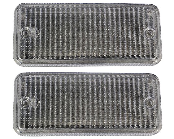 02 Lente Lanterna Dianteira Frontal Plástica Cristal Para Caminhão Vw