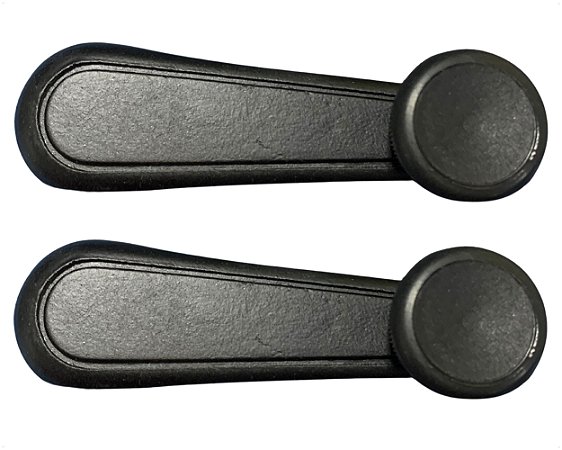 02 Manivela Regulagem Vidro Manual Porta Preto Plástico Para Toyota Bandeirante de 1985 até 2001