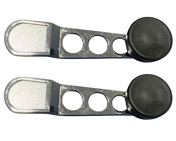 02 Manivela Esportiva Regulagem Vidro Porta Antimônio Prateado Para Vw Fusca de 1959 até 1986