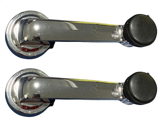 02 Manivela Regulagem Vidro Manual Porta Antimônio Para Ford F100 Prateado
