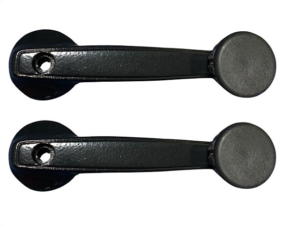 02 Manivela Regulagem Vidro Porta Metal Preto Para Caminhão Vw 680 11130 16170 35300 8140 14220