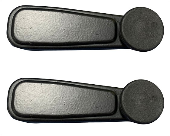 02 Manivela Regulagem Vidro Porta Metal Preto Para Caminhão Chevrolet de 1985 até 1990