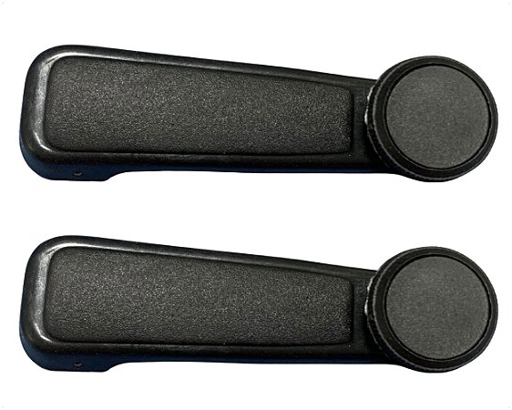 02 Manivela Regulagem Vidro Porta Plástico Preto Para Caminhão Chevrolet de 1985 até 1990