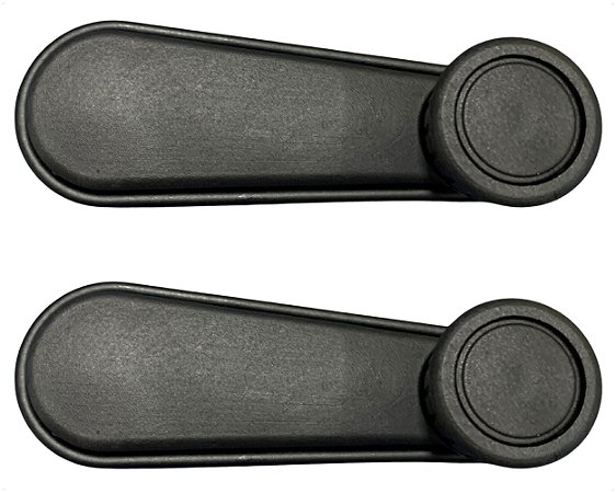 2 Manivela Regulagem Manual Vidro Porta Metal Preto Para VW Brasilia Fusca Gol Kombi Santana Variant