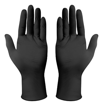 Luva Nitrilica Preta Descartavel - Tam. G - Contra Quimícos Preto G Wurth