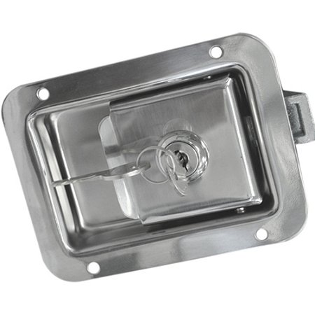 Maçaneta externa - Pequena - Polído - Aço Inox - C/ chave UNIVERSAL Ambulâncias Bagageiros Baús Bombeiros Ônibus Uso Geral