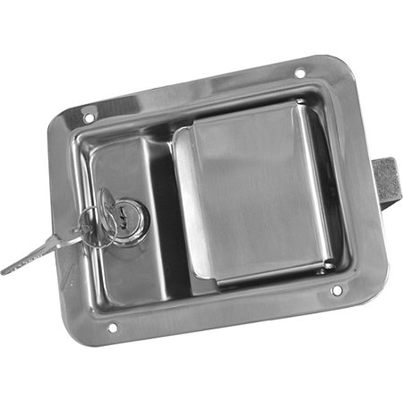 Maçaneta externa - Grande da - Polído - Aço Inox - C/chave UNIVERSAL Ambulâncias Bagageiros Baús Bombeiros Ônibus