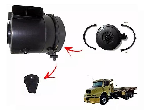 Carcaça Caixa Filtro Ar Completa S/ Filtro  Compatível CaminhãoMb 1418R 1420 1718A 1622L 1518  1718k 1720 1720k 1720a 1723 1723s 2726E