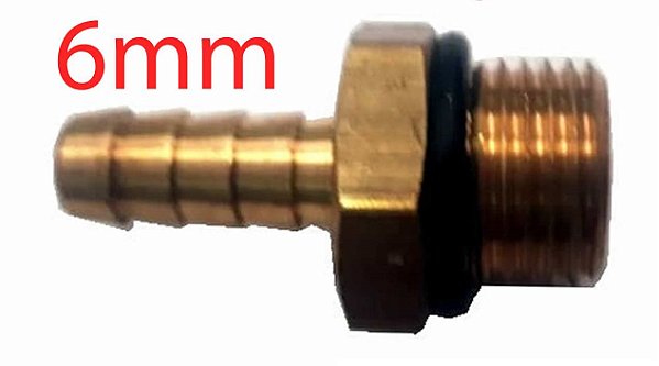 Bico Mangueira Nylon 6mm x Rosca M16 x 1,5