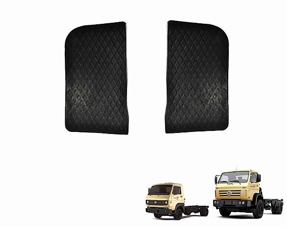 Par Tapete Preto Estribo Interno Caminhão VW 7100 8120 8140 8150 15180 18310 26260E