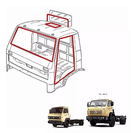 Jg Borracha Cabine Porta Parabrisa Vigia Teto Canaleta e Pestana VW Worker