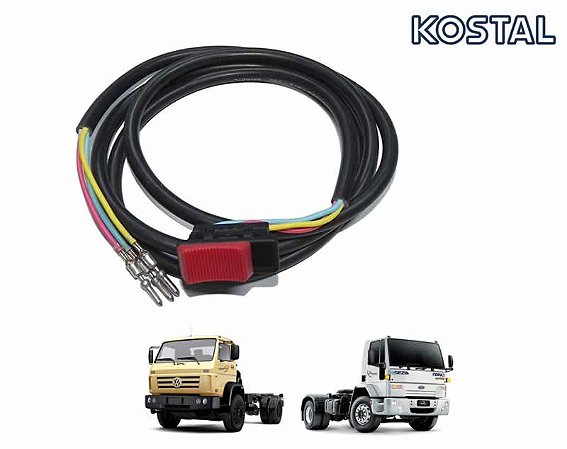 Chicote c/ Botão Interruptor Reduzida Caminhão VW Worker 15180 13180 17210 23220 TJG972355