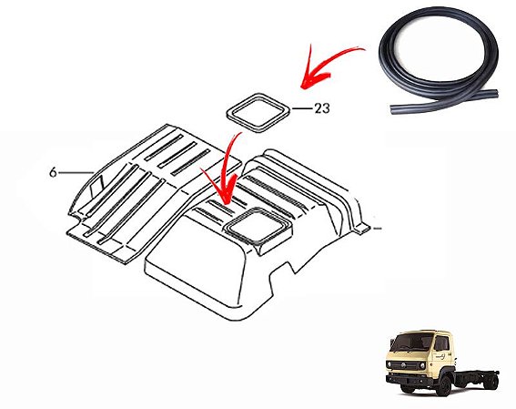 Borracha Vedação Guarda Pó Coifa Alavanca Cambio no Assoalho - Caminhão VW e Ford Cargo TAC867385