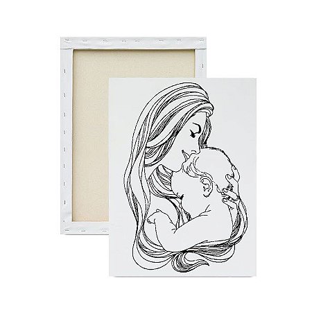Tela para pintura infantil - Amor de Mãe