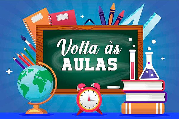 Painel de Festa em Tecido Sublimado Volta as Aulas Nota 10