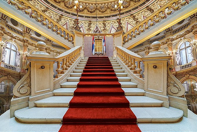 Painel de Festa em Tecido Sublimado 3d Escadaria do Palácio