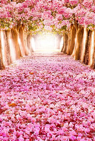 Fundo Fotográfico em Tecido Sublimado Floresta Rosa