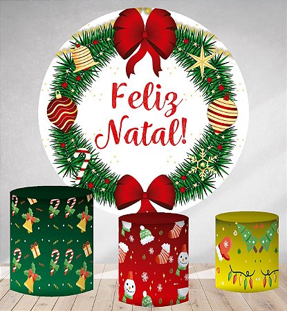 Capa Fundo Feliz Natal Com Elástico Decoração Natalina