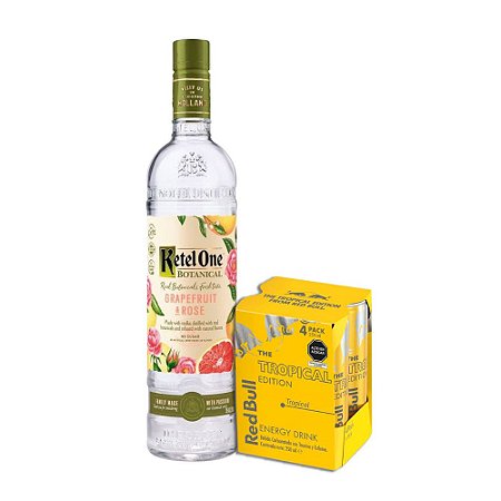 Combo Vodka Ketel One Grapefruit & Rosé 750ML + 4 Red Bull Tropical