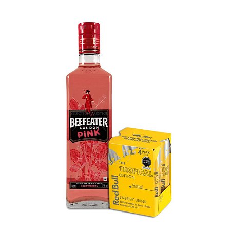 Combo Gin Beefeater Pink 750ML + 4 Red Bull Tropical
