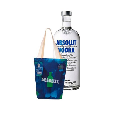 Vodka Absolut 750ml + 1 Bag Personalizada