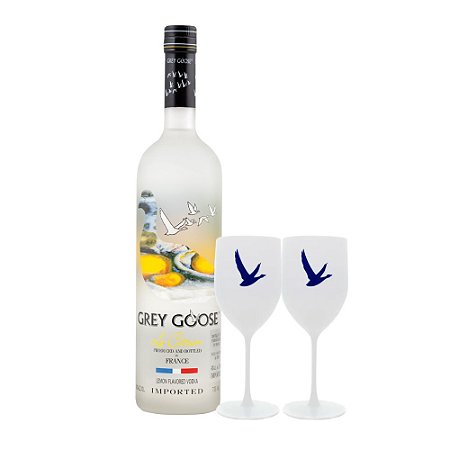 Kit Especial: Vodka Grey Goose Le Citron - 700ml + 2 Taças de Acrílico