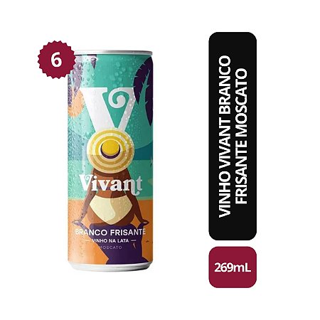Vinho Vivant Branco Frisante Moscato - 269mL (6und)