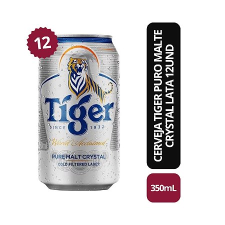 Cerveja Tiger Puro Malte Crystal Lata 12und - 350ml