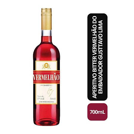 Aperitivo Bitter Vermelhão Amaro do Embaixador Gusttavo Lima - 700ml