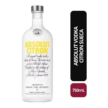 Absolut Vodka Citron Sueca - 750ml