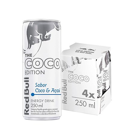 Energético Red Bull Energy Drink, Coco e Açaí Edition - 250 ml (4 latas)
