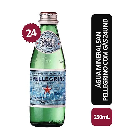 Água Mineral San Pellegrino Com Gás - 24 unid - 250ml