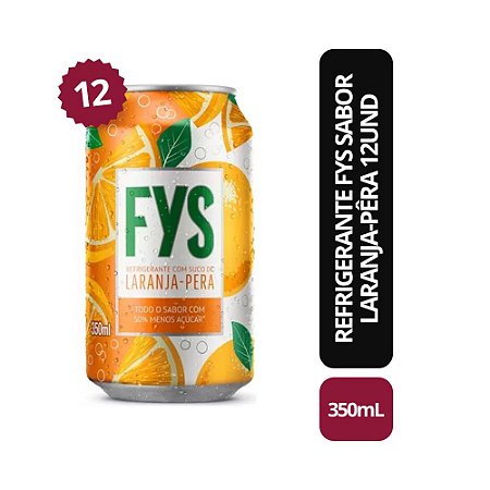 Refrigerante FYS Sabor Laranja-Pêra Lata - 350ml - 12UND