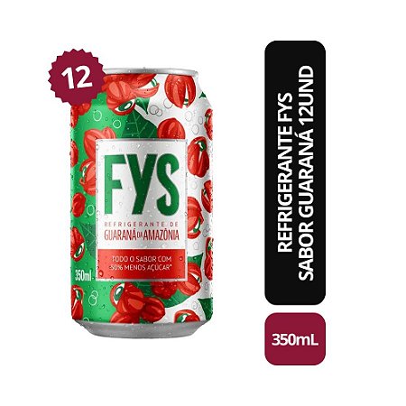 Refrigerante FYS Sabor Guaraná Lata - 350ml - 12UND