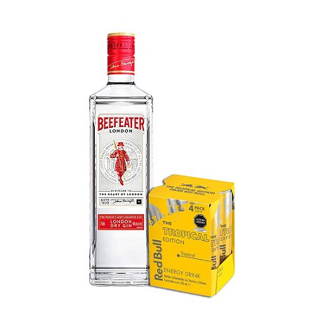 Combo Gin Beefeater 750ML + 4 Red Bull Tropical